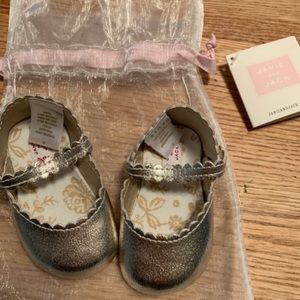 Janie + Jack gold metallic flats